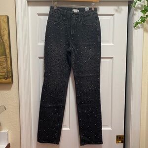 Good American black crystal jeans 0/25